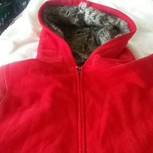 Faux Fur Red Pocket Vest